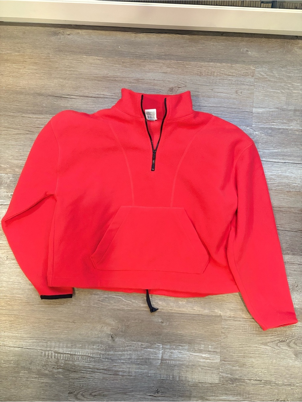 PINK Victoria's Secret Bright Red Zip Pullover - Picture 2 of 4